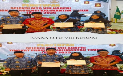 Membanggakan, Dua Guru MTsN 3 Kukar Raih Juara pada MTQ VIII KORPRI Tingkat Provinsi Kaltim